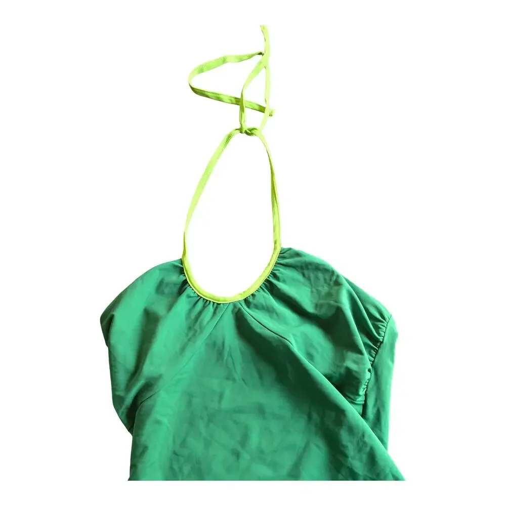 Lisa Says Gah Yasmine One-Piece Swimsuit in Verde/Green Lizard Size: L